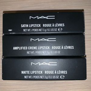 MAC Lipstick Bundle (MAC RED/GIVE IN/VELVET TEDDY)